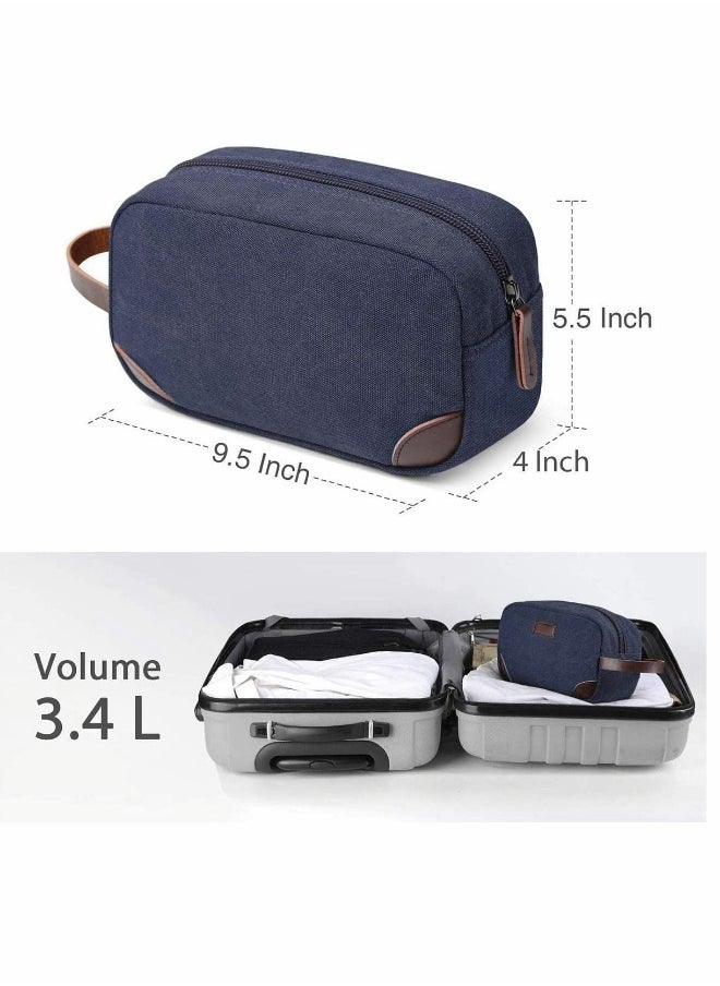 Travel Toiletry Bag, Men's Travel Organizer Kit, Shaving Dopp Kit Bathroom Bag, Canvas Toiletry Organizer Bag, Canvas Cosmetic Organizer for Makeup, Shampoo, with Handle