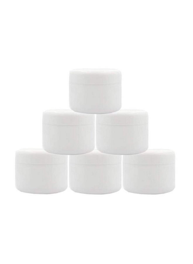 6Pcs 8 Oz 250Ml 250G White Plastic Cosmetic Jars With Inner Liners And Dome Lids Refillable Make-Up Containers Pot Case For Scrubs Oils Salves Creams Lip Balm Lotions Nail Accessories