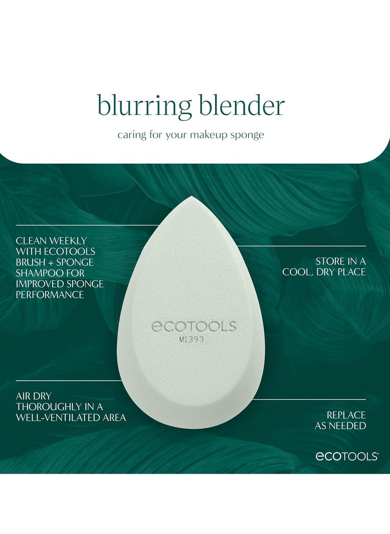 EcoTools Blurring Blender Makeup Sponge, Makeup Blending Sponge For Blurred Skin, For Liquid & Cream Foundation, Eco Friendly & Latex Free, Cruelty-Free & Vegan 1 Count