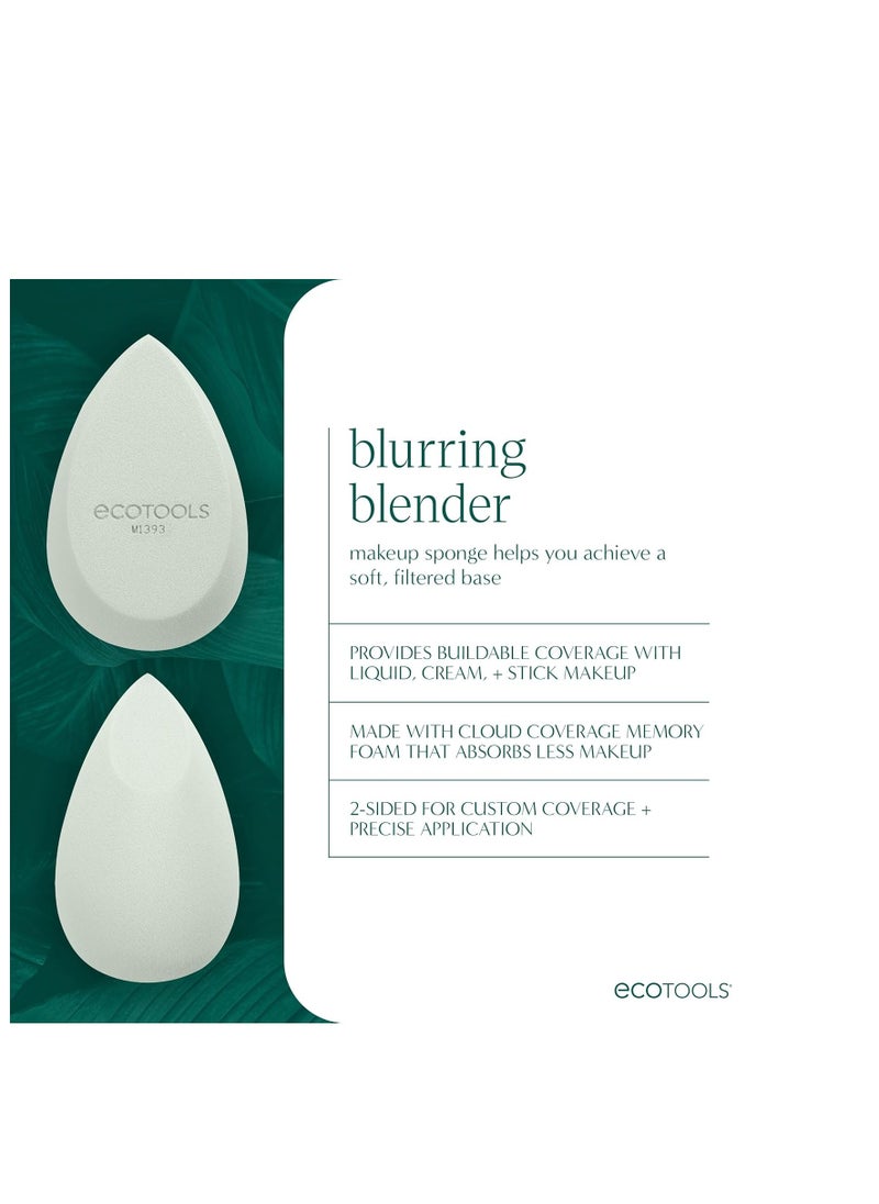 EcoTools Blurring Blender Makeup Sponge, Makeup Blending Sponge For Blurred Skin, For Liquid & Cream Foundation, Eco Friendly & Latex Free, Cruelty-Free & Vegan 1 Count