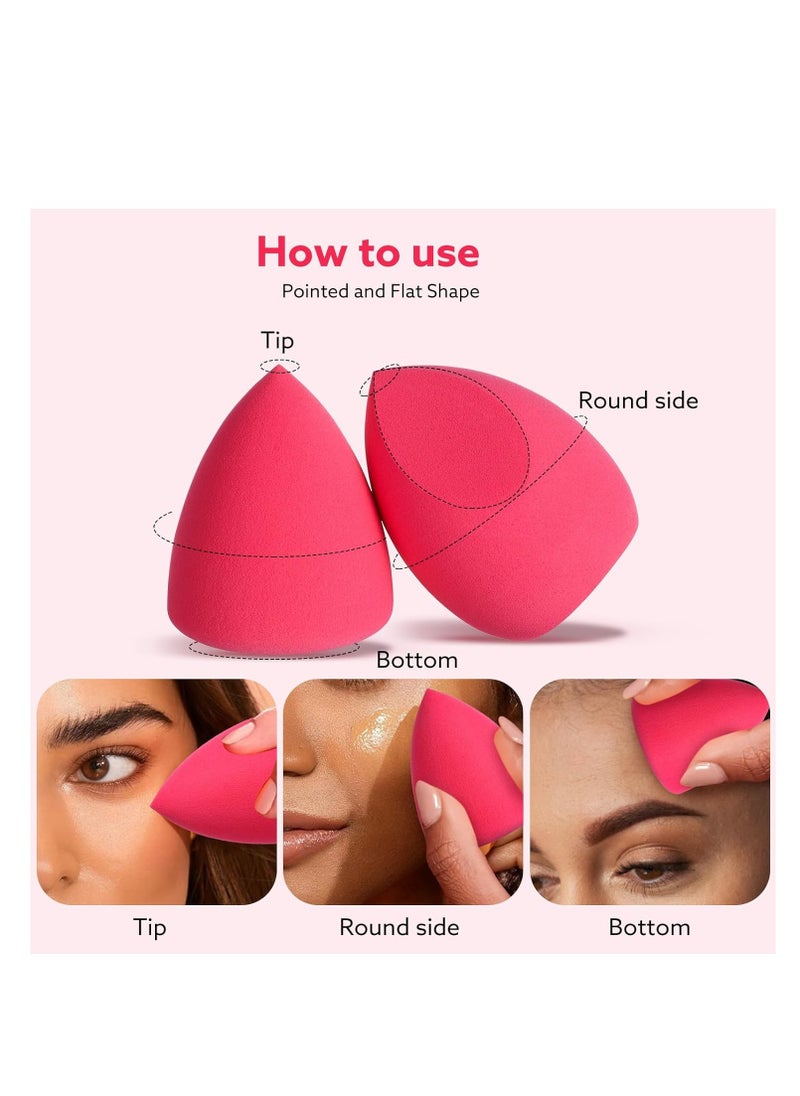 8pcs Makeup Sponge Set Professional Blender Sponge Soft Concealer Sponge Facial Makeup Tools for Foundation Liquid Powder, Stocking Stuffers for women(Pink&Rose Red)