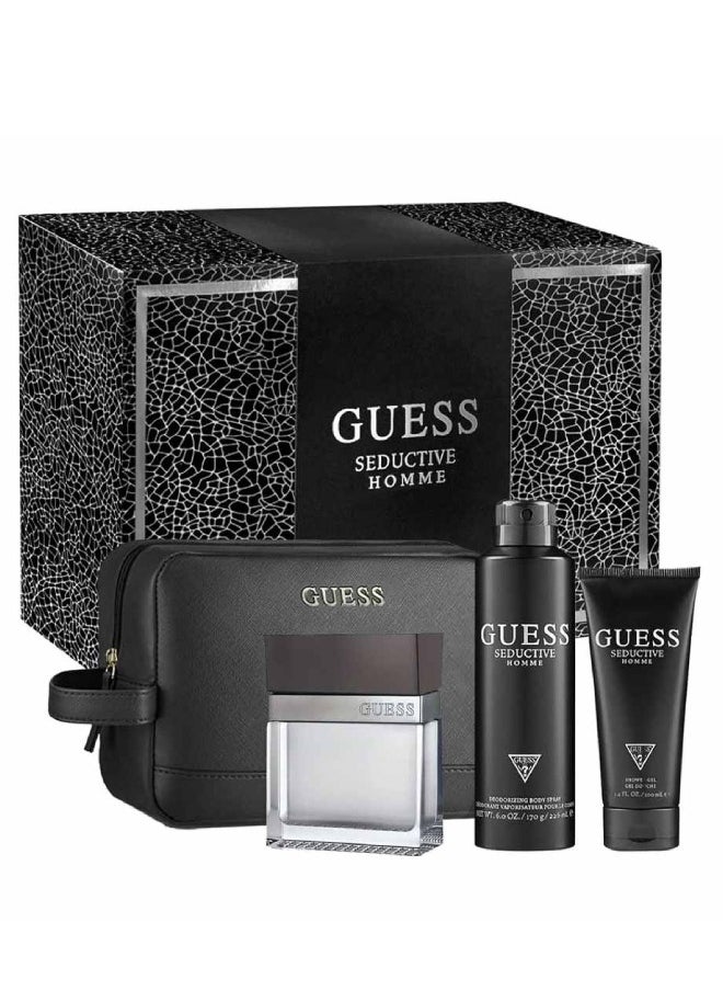 Seductive Homme For Men EDT 100ml + Shower Gel 100ml + Body Spray 226ml + Pouch Gift Set