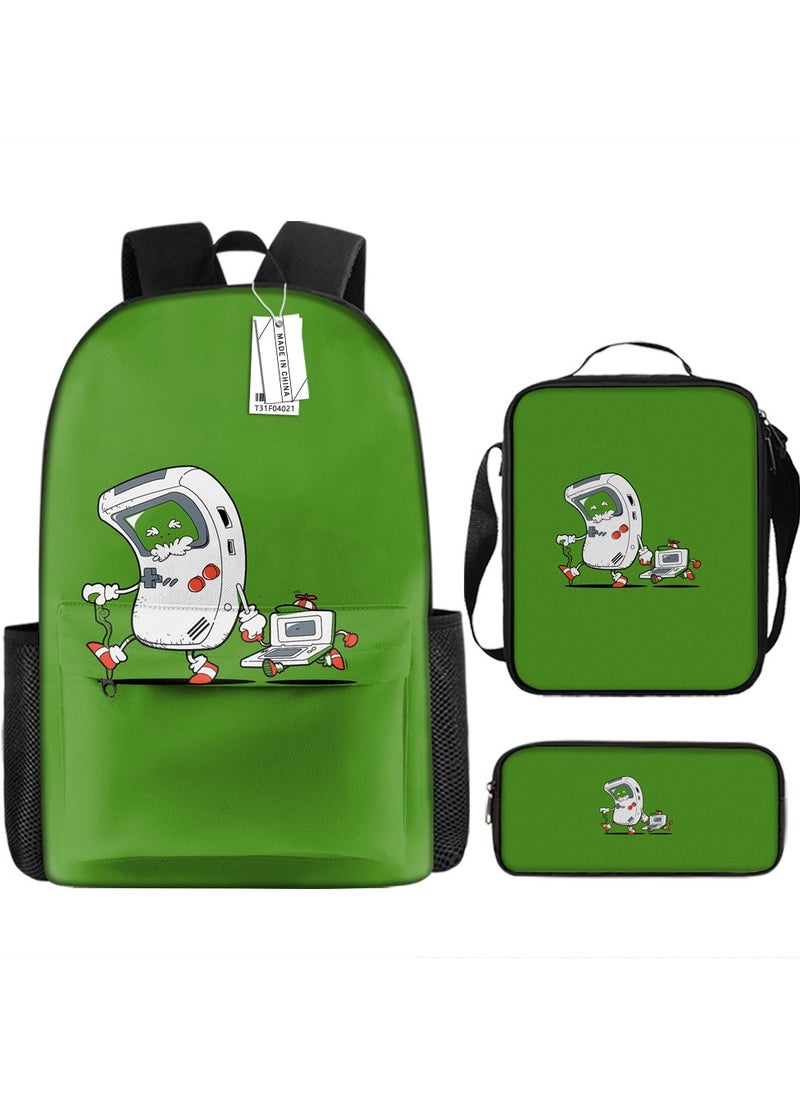 Printed backpack polyester schoolbag large-capacity cross-body bag student-ZZ-Garfield (universal standard three-piece set) - 7 - 21