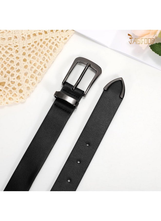 Women Leather Belt For Jeans Pants Ladies Waist Belt For Dress With Metal Buckle