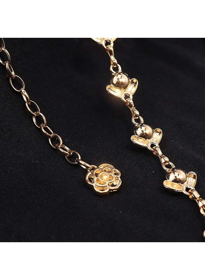 Chain Belt For Women Rhinestone Crystal Waist Belts For Dress Gift Gold 120Cm/47.2In