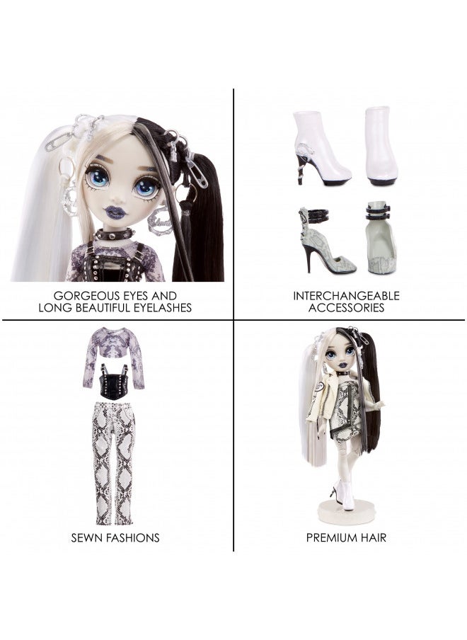 Rainbow High Shadow Series 1 Heather Grayson- Grayscale Fashion Doll. 2 Grey Designer Outfits to Mix & Match with Accessories, Great Gift for Kids 6-12 Years Old and Collectors, Multicolor, 580782