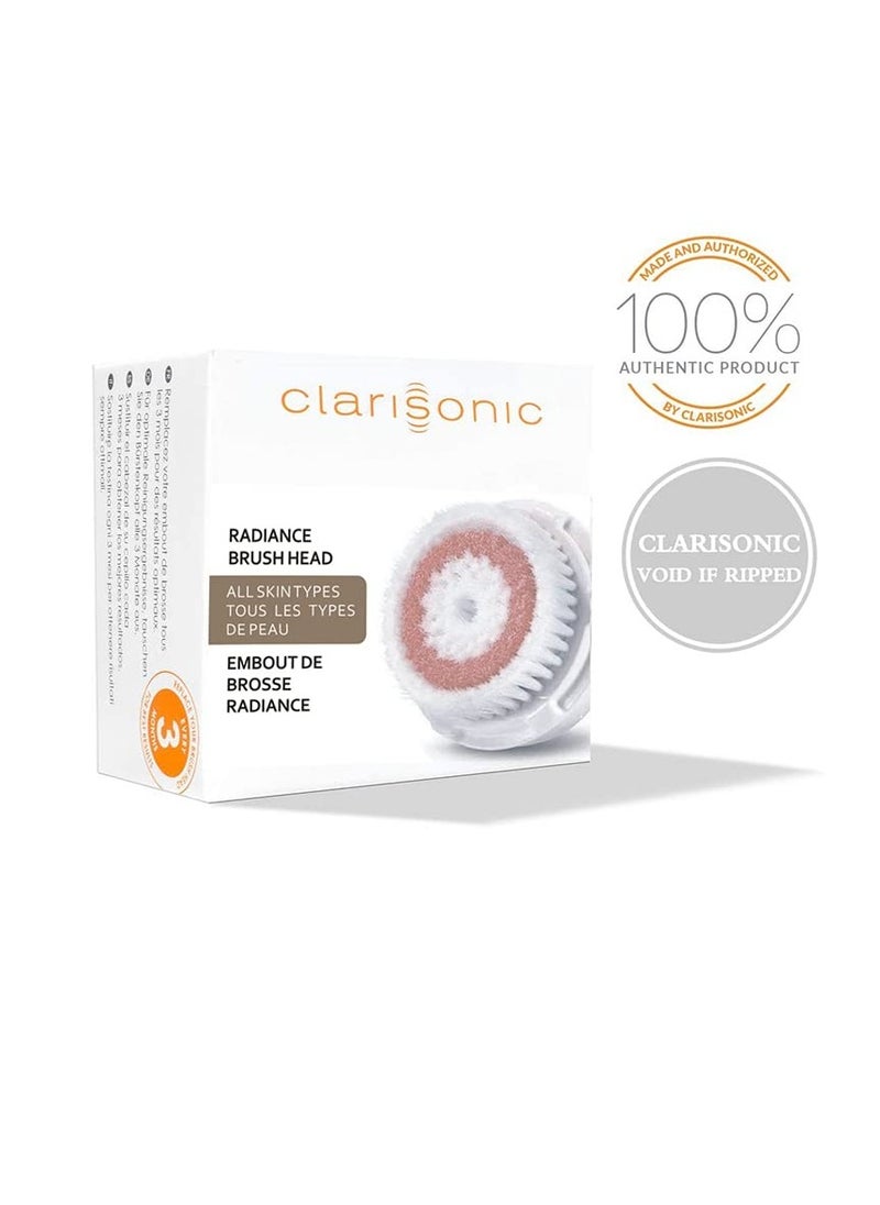 Clarisonic Face Cleansing Brush Head Replacement | Skin Brightening Face Brush for Dull Skin | Suitable for Sensitive Skin | Compatible with Mia 1, Mia 2, Radiance,2-count