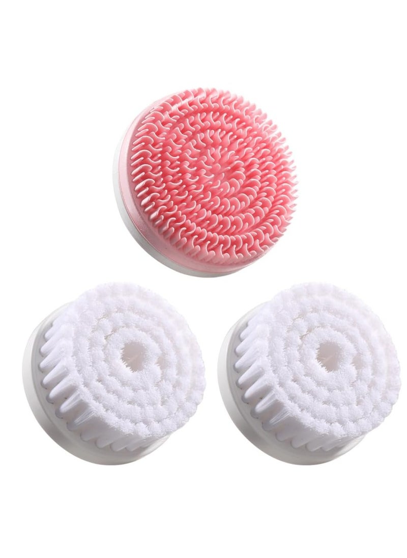 Fancii Skylar Facial Brush Replacement Heads, Pack of 3-2 x Daily Gentle Cleansing Head and 1 x Silicone Head for Sensitive Skin