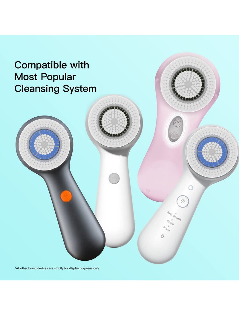 Brushmo Brush Head Replacements Compatible with Clarisonic Mia 1, Mia 2, Mia Fit, Alpha Fit, Smart Profile Uplift, 4 Pack of Deep Pore and Sensitive