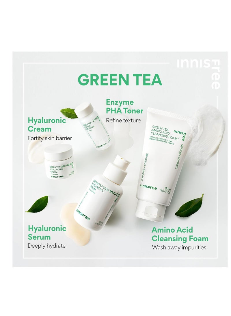 Hydration Heroes with Green Tea, Routine Kit with Korean Skincare Serum, Cleanser, Toner, and Cream (Packaging May Vary)