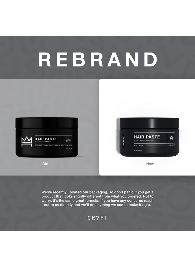 Crvft Hair Paste 2Oz | Light Hold/Low Shine [Matte] | Add Volume, Texture, & Definition | Ideal For All Hair Types & Lengths | Lightweight [Dry Paste] Styler | Made In The Usa | Paraben & Sulfate Free