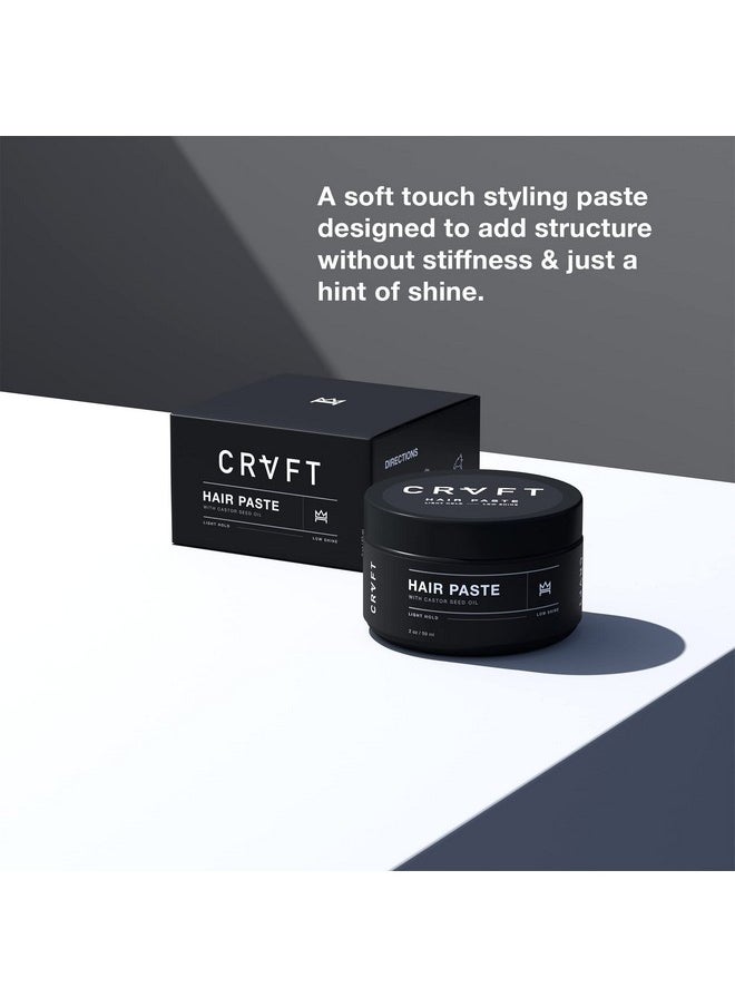 Crvft Hair Paste 2Oz | Light Hold/Low Shine [Matte] | Add Volume, Texture, & Definition | Ideal For All Hair Types & Lengths | Lightweight [Dry Paste] Styler | Made In The Usa | Paraben & Sulfate Free