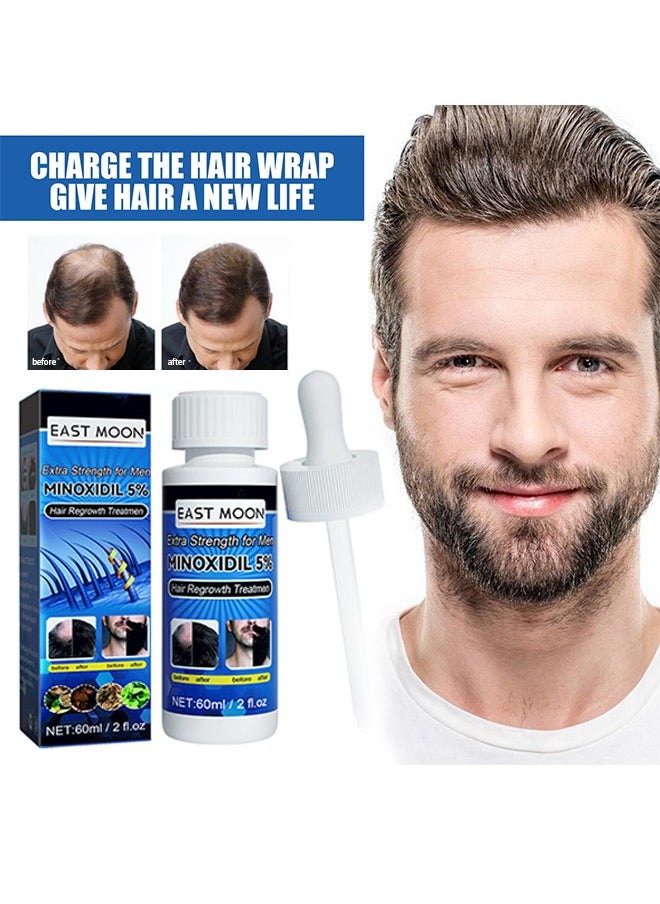 Extra Strength For Men Minoxidil 5% ，for Promote Men's Hair and Beard Growth,Prevent Hair Loss,Care for Hair-60ml