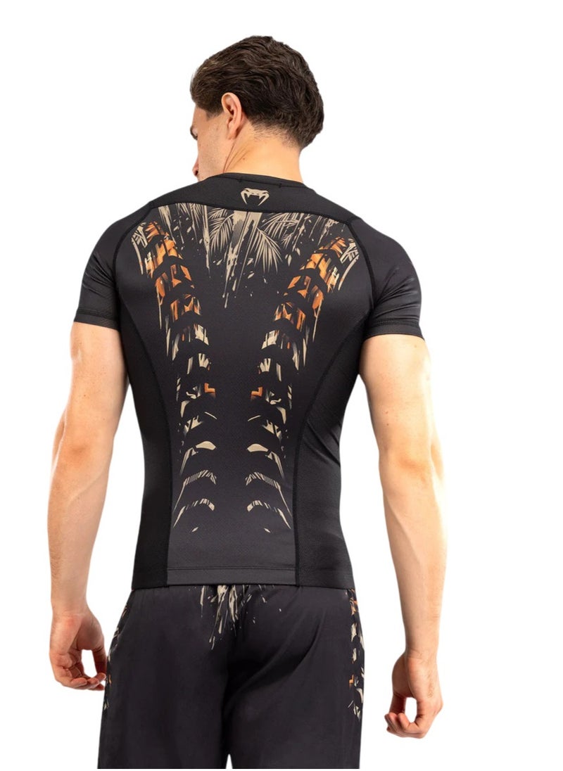 VENUM TIGER RASHGUARD SHORT SLEEVE BLACK/NEO ORANGE