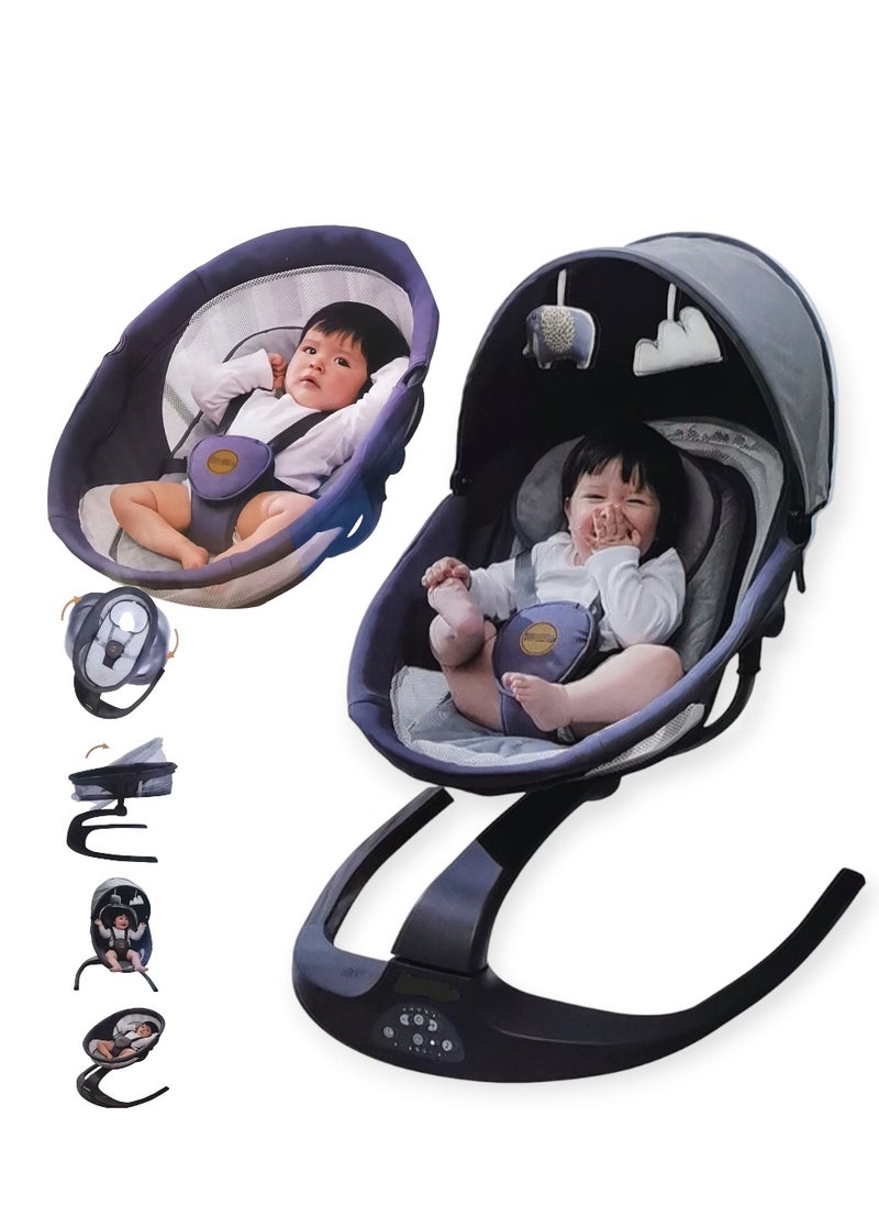 baby electric baby swing is a baby swing that operates with an electric motor to gently rock or sway your baby back and forth, simulating a soothing, calming motion. It is designed to help babies relax, sleep, or be entertained.