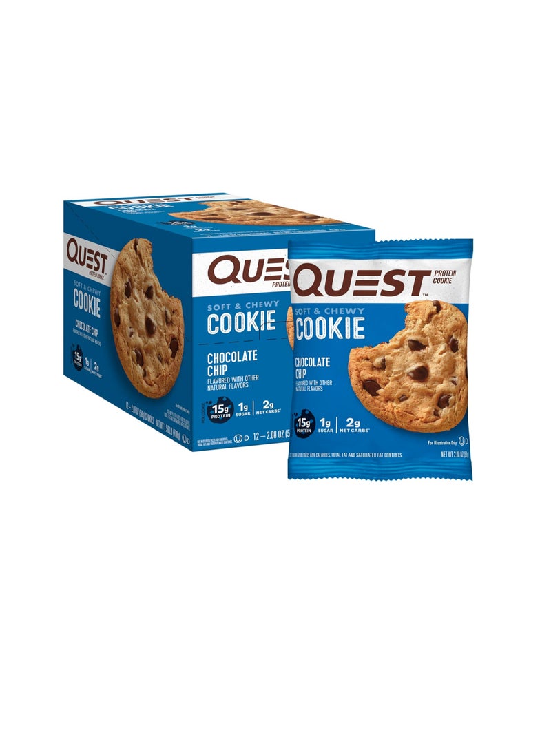 Chocolate Chip Protein Cookie; Keto Friendly; High Protein; Low Carb; 12 Count