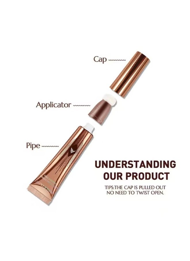 Multi-Functional Makeup Pen，Liquid Highlighter Makeup Stick 3D Sparkling Effect,Cream Highlighter Lightweight,Easy To Spread,Highlighter Makeup Long-lasting,Natural Makeup Effect-12ml  #01