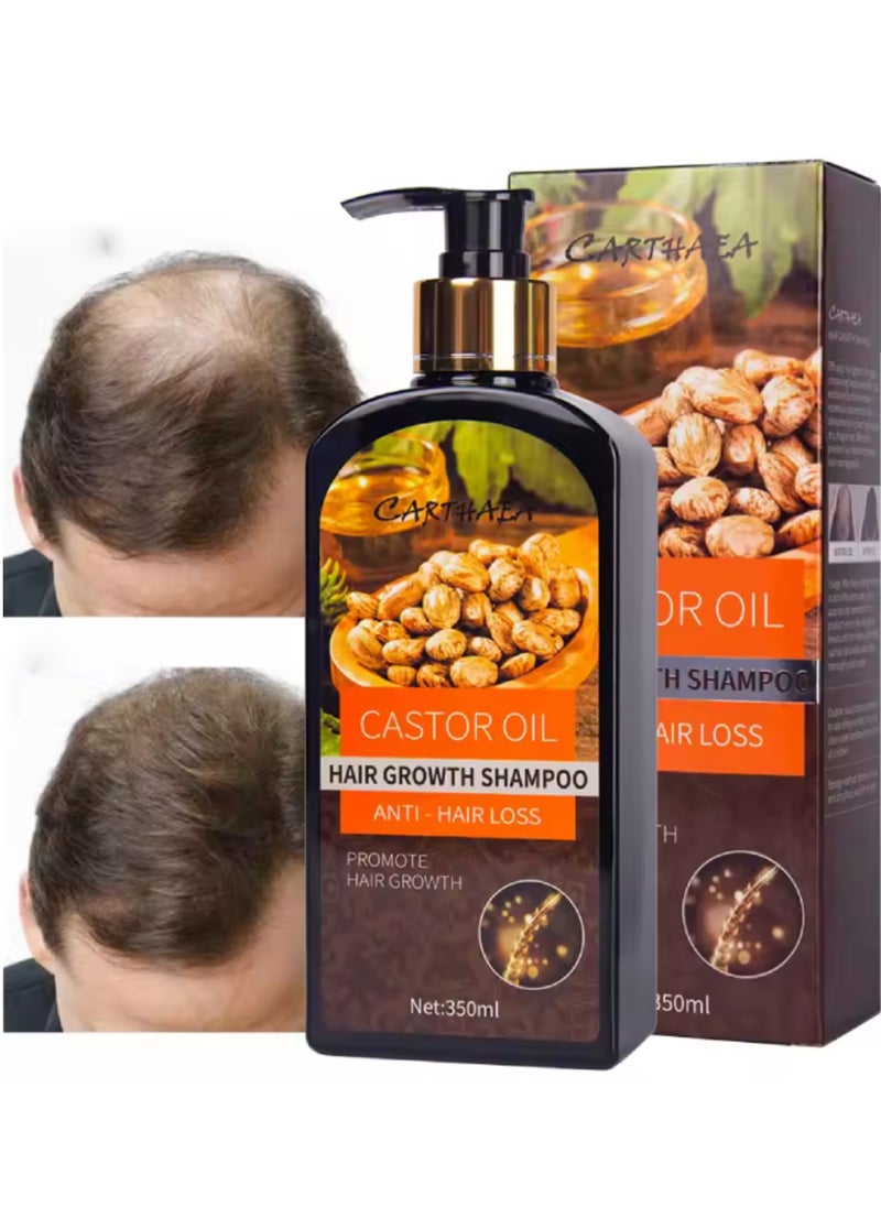 350ml Castor Oil Hair Growth Shampoo for Dry and Damaged Hair Growth and Increase Thickness Anti Hair Loss Shampoo Strengthens Hydrates Prevent Breakage of Hair Castor Oil Shampoo