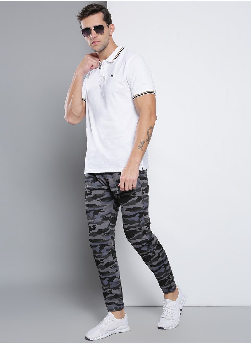 Men's Natural Grey Tapered Fit Trousers - Casual and Comfortable