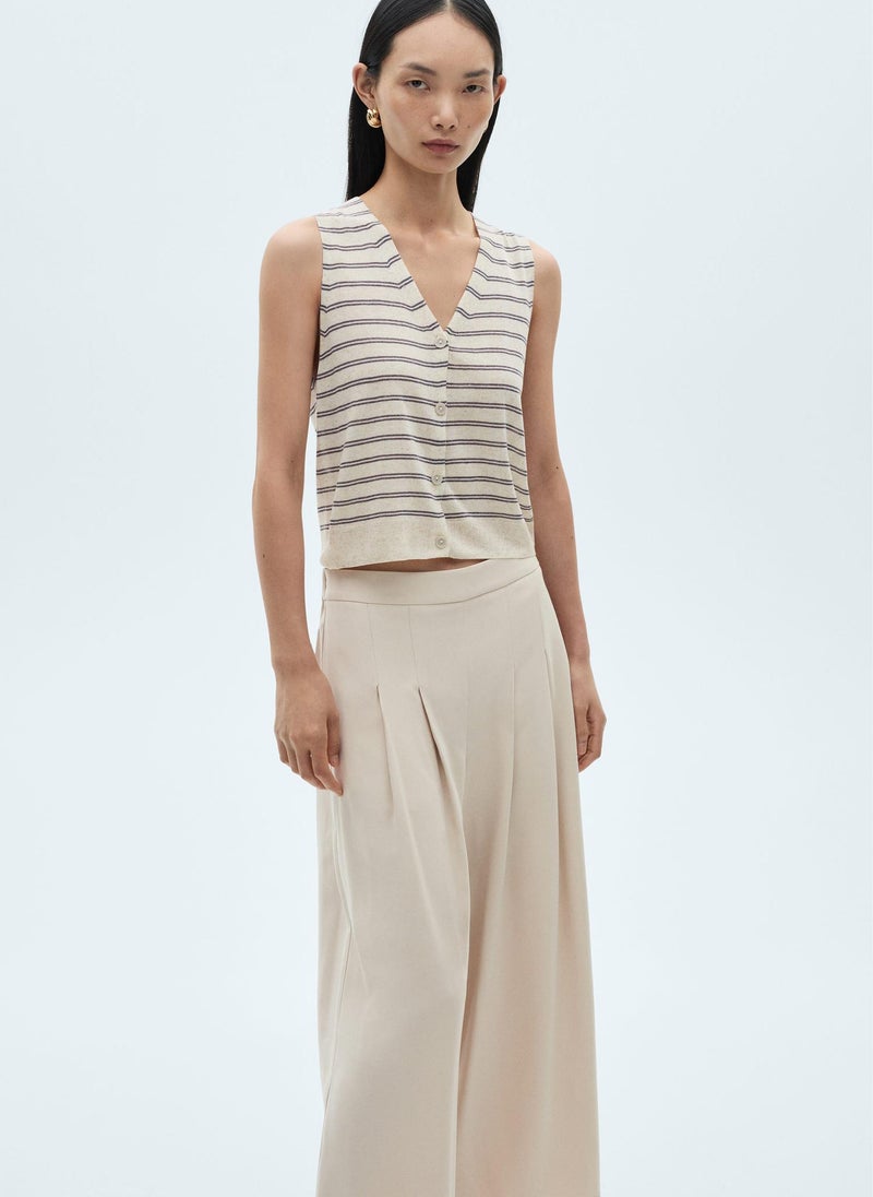 Wideleg Pleated Trousers