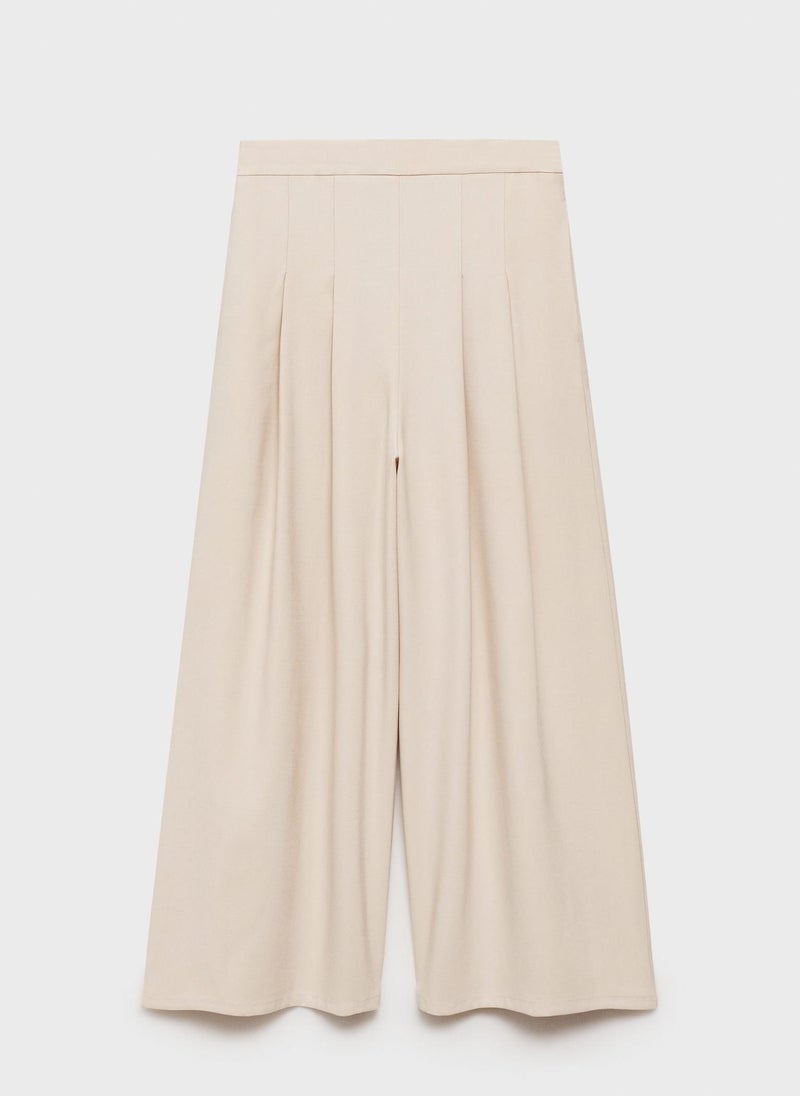 Wideleg Pleated Trousers