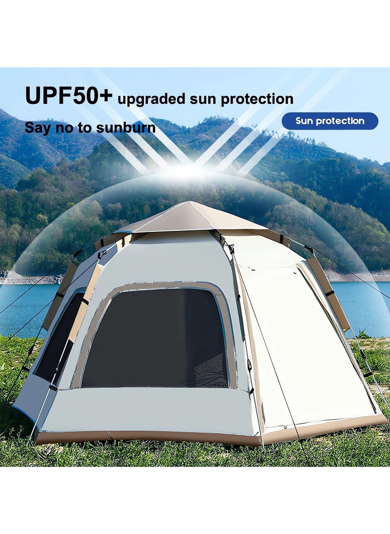 6-8 Person Automatic Camping Tent, Waterproof Outdoor Tent with UV Protection, Spacious 270x240x155CM for Family & Group Adventures