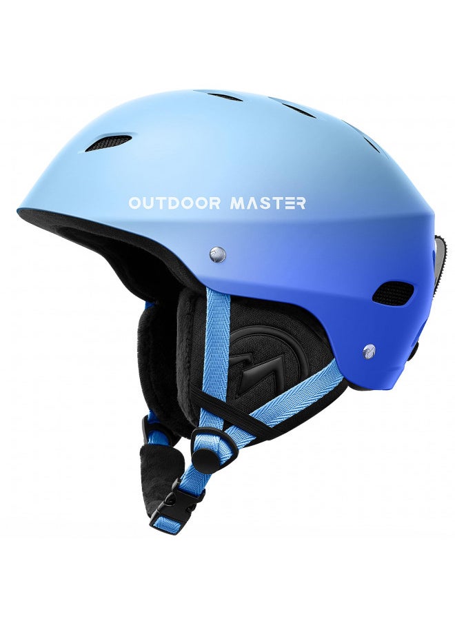 OutdoorMaster Kelvin Ski Helmet - Snowboard Helmet for Men, Women & Youth (Gradient Blue,M)
