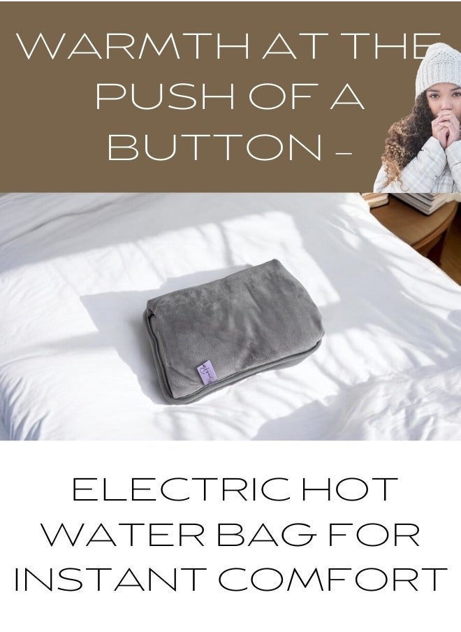 Breeze & Ripplez™ Dual comfort electric rechargeable heating water bag soft fleece cover for pain relief advanced leak proof technology fast heating large size
