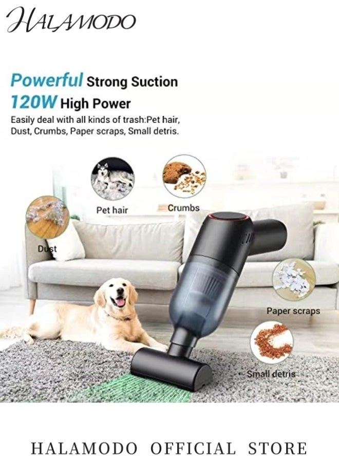 Hand Held Vacuum Wireless Vacuum Cleaner Cordless Handheld Auto Portable Small Car Vacuum Cleaner Dual Use Mini Vacuum Cleaner with Strong Suction for Car & Room Cleaning