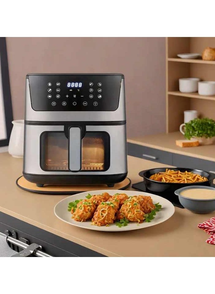 Digital Air Fryer 7L with Touch Control & Digital Display, 12 Cooking Modes, Adjustable Temperature, 60-Min Timer, Oil-Free Cooking for Frying, Baking, Grilling, and Roasting