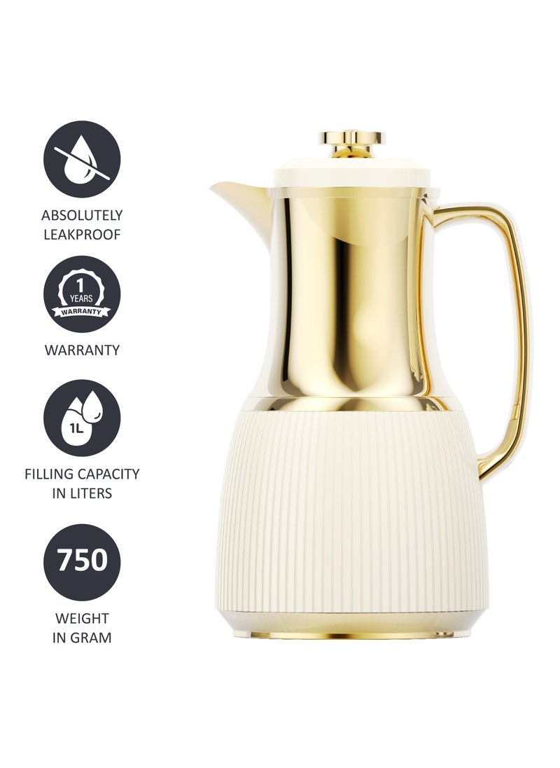 Set of 2 Flask 1L Capacity Leakproof Button Locking Design 1-Year Warranty