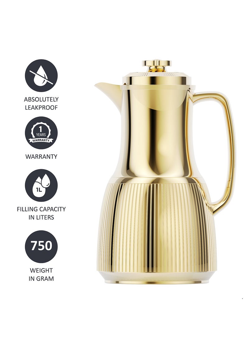1 Liter Flask Leakproof Button Locking Design 1-Year Warranty