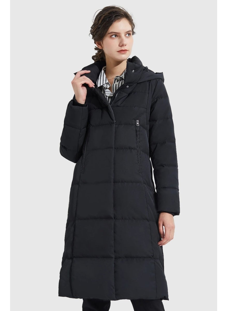 Women's Long Winter Fiber Lined Side Zipper Detailed Puffer Coat