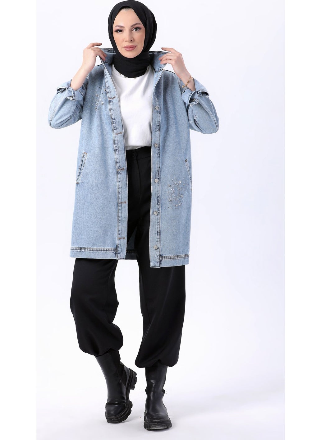 23623-ICE-BLUE-SNOW Floaty Denim Jacket