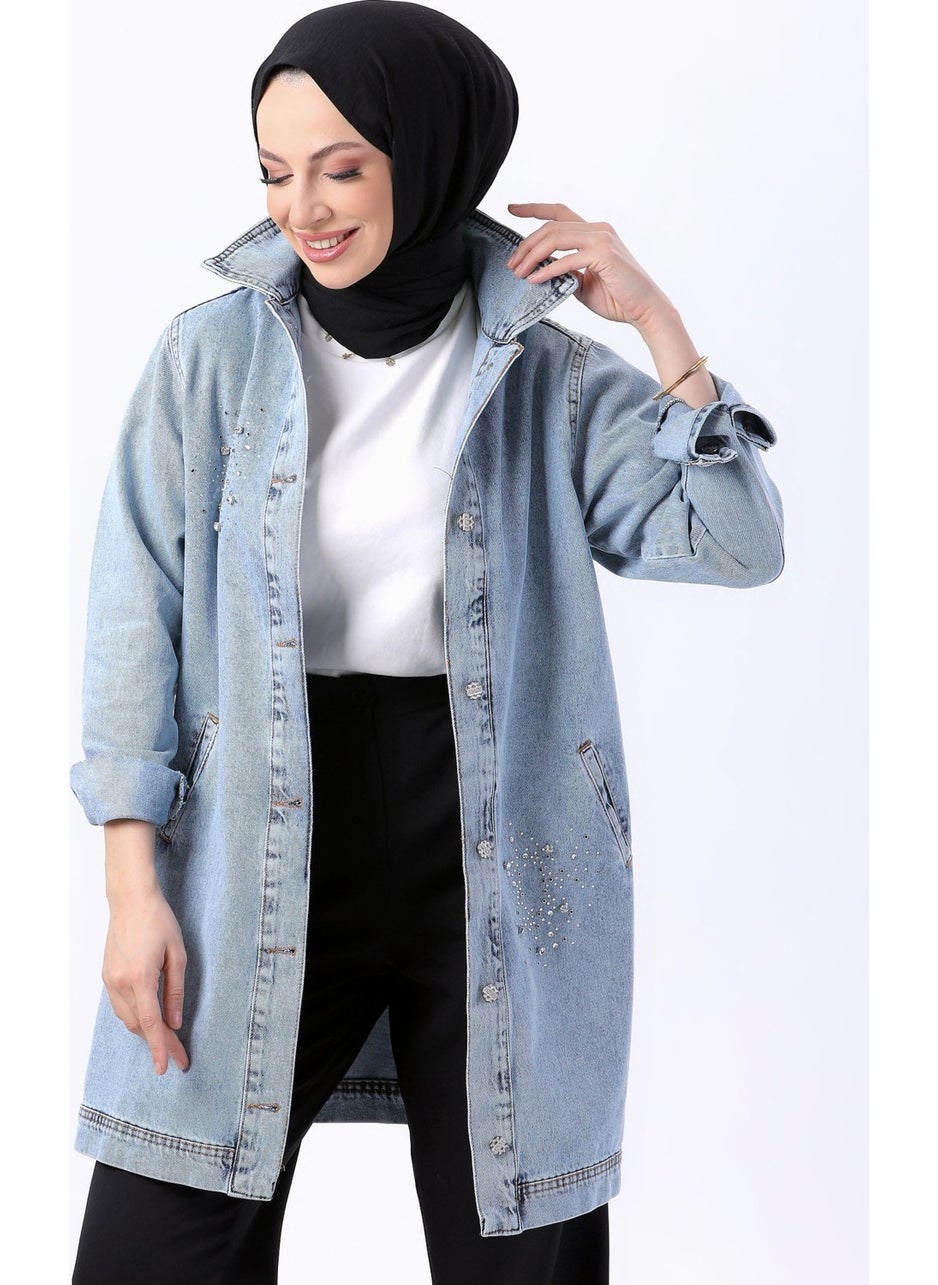 23623-ICE-BLUE-SNOW Floaty Denim Jacket