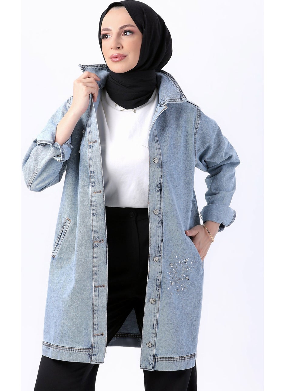 23623-ICE-BLUE-SNOW Floaty Denim Jacket