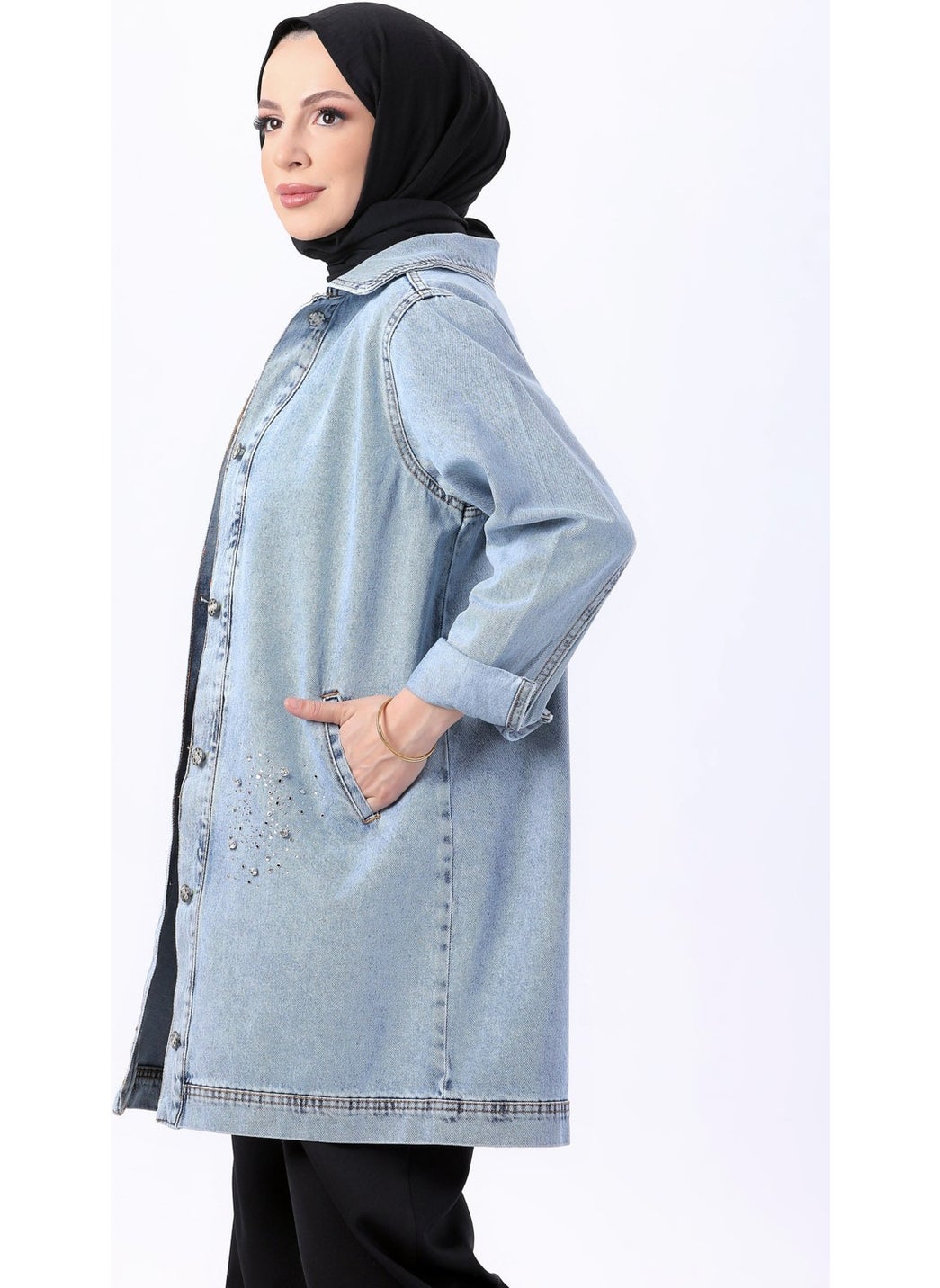 23623-ICE-BLUE-SNOW Floaty Denim Jacket