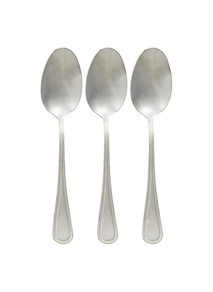 Stainless Steel Serving Spoon 3-Pieces Set Silver