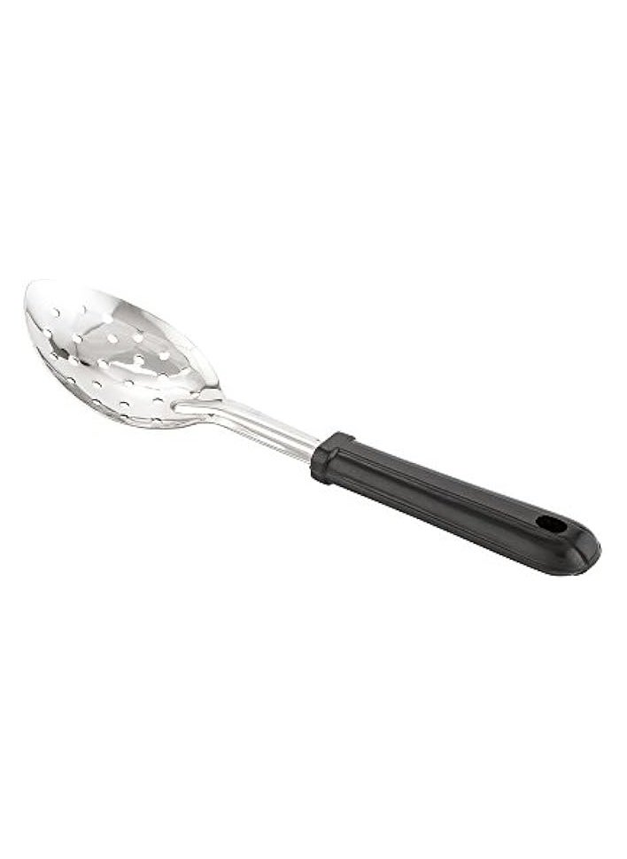 Buffet Spoon, Serving Spoon - Stainless Steel With Black Plastic Handle 11