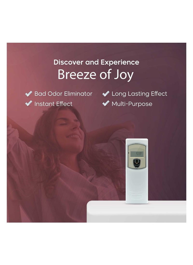 Dr Scent Breeze of Joy Automatic Air Freshener Wall Mount Dispenser LCD Auto Aerosol Spray Dispenser for Indoors (White)