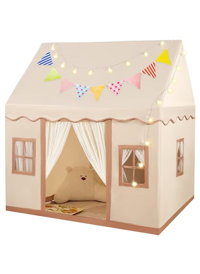 Children Play Tent House Indoor And Outdoor Game Tents, Large Children'S Tent House Boys And Girls Toys, With Decorative Lights And Banners (Random Styles), Suitable For Over 3 Years Old