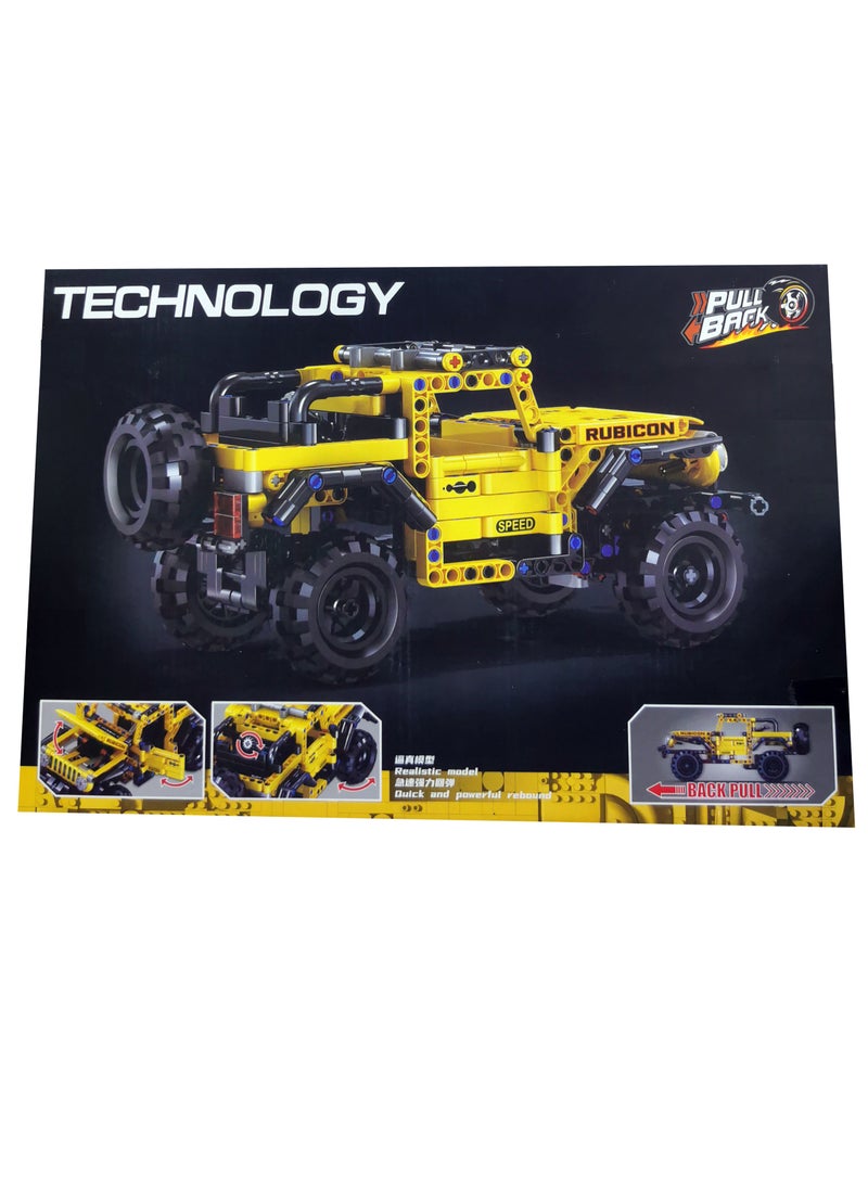 Off-Road Wrangler Pickup Car MOC Technique Building Blocks Set and Engineering Toy Model，Collectible Jeep Model Cars Kits for Adult and Kid ( 582 Pcs Blocks)