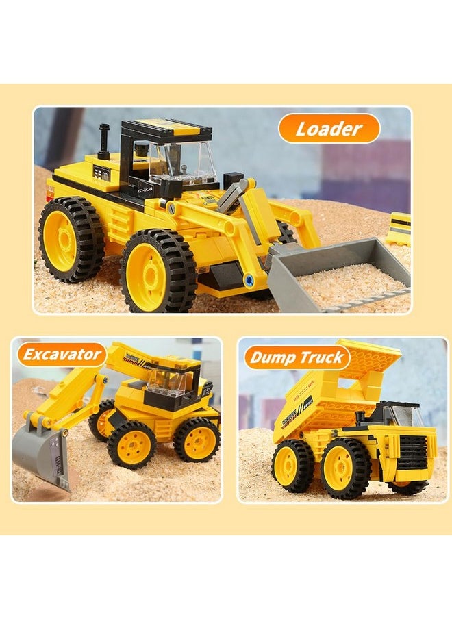 3In1 Construction Cars Building Blocks For Boys 6 Year And Up, Educational Building Toy For Kids 6-12 Years, Build Loader Excavator Dump Truck