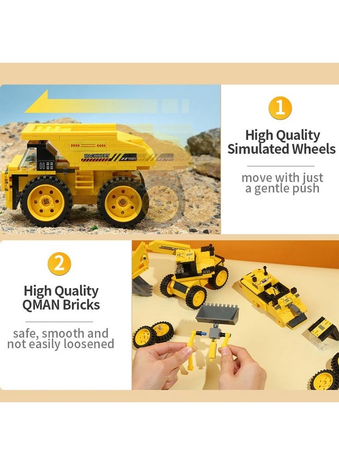 3In1 Construction Cars Building Blocks For Boys 6 Year And Up, Educational Building Toy For Kids 6-12 Years, Build Loader Excavator Dump Truck