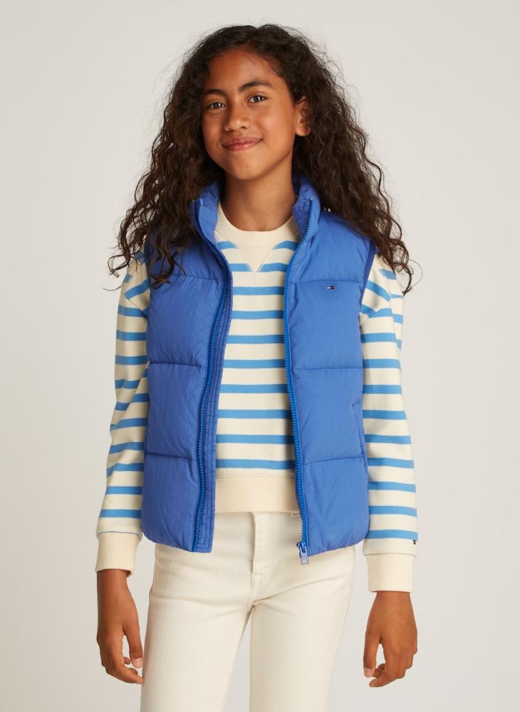 Kids Down Denim Look Vest Jacket