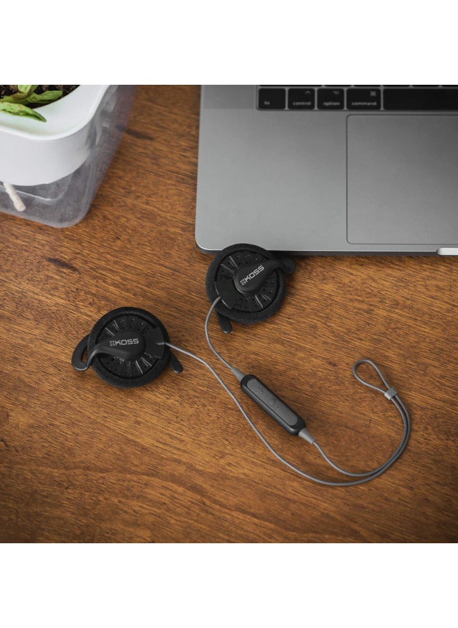 Koss KSC35 Wireless Bluetooth Ear Clip Headphones, in-Line Microphone with Remote, 6+ Hour Battery Life, Black