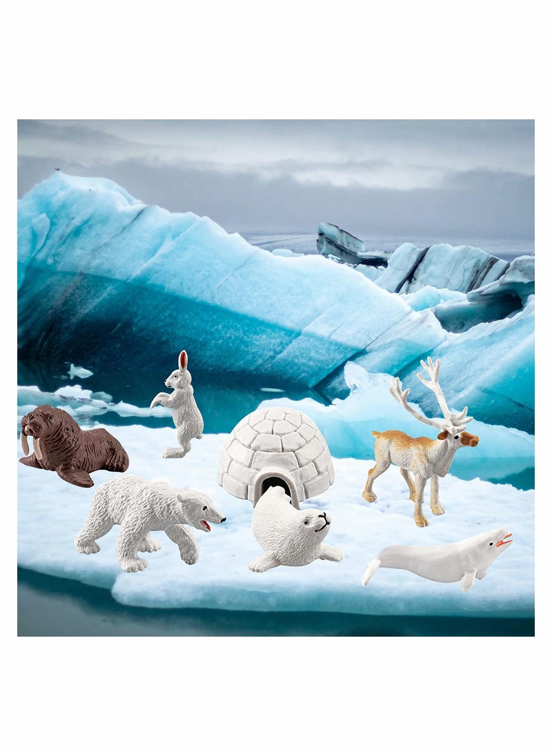10Pcs Polar Animals Figurines, SYOSI Arctic Animal Toy Figurines Set, Realistic Animal Models, Arctic Circle Ocean Sea Animal Figurines Playset for Kids, Educational Toys