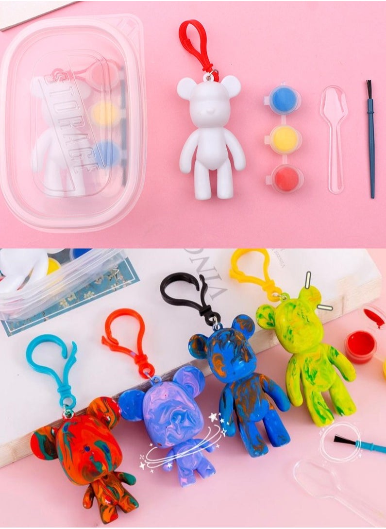 10PCS Handmade DIY Toy Set, Fluid Bear Children's Graffiti Toy Doll