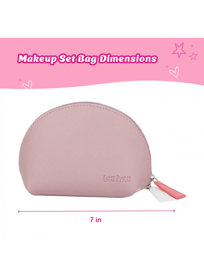 Litti Pritti Pretend Makeup Purse for Girls | 11 Piece Set | Play Makeup Kit | Cosmetic Case w/Accessories | Toddler Toy | Fake Makeup for Toddlers | Girl Toys 3-5 Years Old | Gifts for Girls 3+