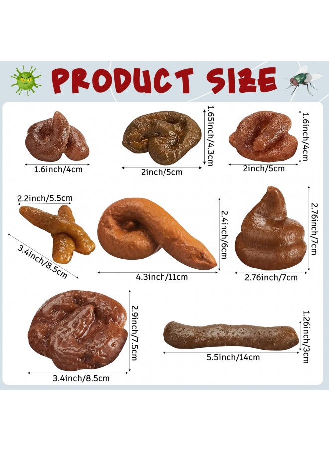 Boao 8 Pieces Fake Poop Floating Poo Prank Realistic Fake Turd Fake Dog Poo Lifelike Poo Toy Gags and Practical Joke Toys for April Fools' Day Prank Halloween Party Supplies (Multiple Shape)